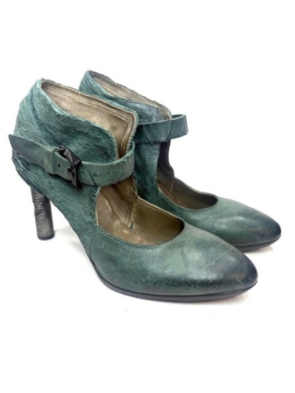 AS98 Teal Leather Pumps | 41